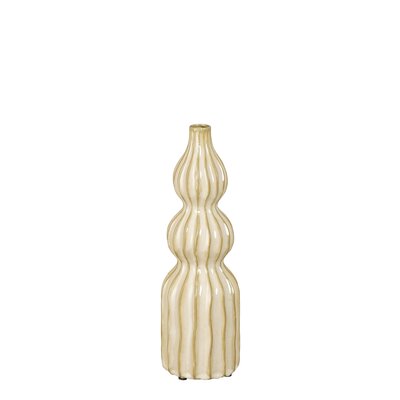 Felipe single flower vaas beige - H35 x Ø11 cm - afbeelding 1