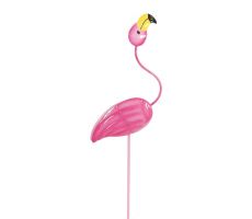 Flamingo metaal/steker roze per stuk - afbeelding 1