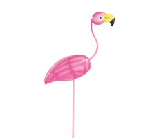 Flamingo metaal/steker roze per stuk - afbeelding 2