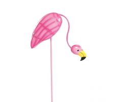Flamingo metaal/steker roze per stuk - afbeelding 3