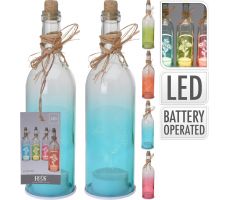 Fles, LED bloem, b 7 cm, h 29 cm, meerdere variaties