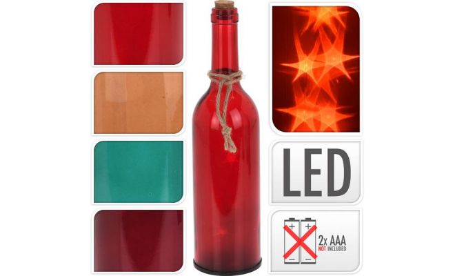 Fles, LED lampjes, 29 cm, per stuk, Led kerstverlichting