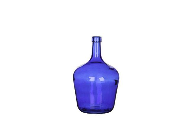 Fles, manuel, blauw, b 15.5 cm, h 24 cm