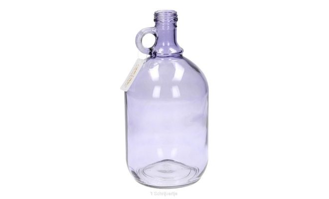 Fles, paars, b 16 cm, h 27 cm