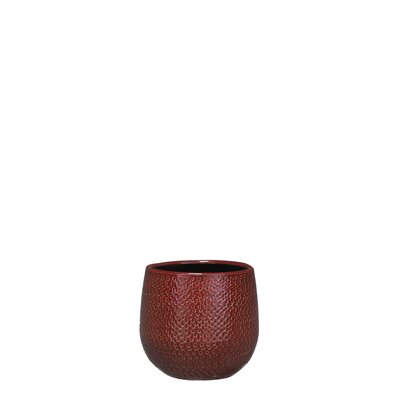 Gabriel pot rond bordeaux - H12 x Ø14 cm - afbeelding 1