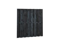 Grenen geschaafd plankenscherm 18-planks 15 mm, 180 x 180 cm, recht, zwart gedompeld. - afbeelding 2