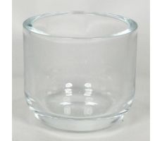 Glas, davi, transparant, b 7.2 cm, h 6.5 cm