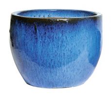 Glazed Egg Pot Blue D31H25 - afbeelding 1
