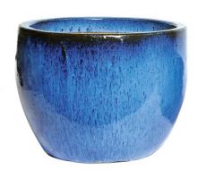 Glazed Egg Pot Blue D31H25 - afbeelding 4
