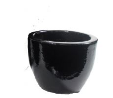 Glazed Egg Pot Shiny Black D41H33 - afbeelding 4
