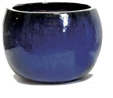 Glazed Pot Bowl Blue D27H18 - afbeelding 3
