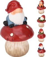 gnome op paddenstoel, 142 mm, per stuk