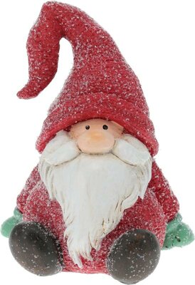 gnome zittend, 14 cm, rood, per stuk - afbeelding 1