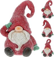 gnome zittend, 14 cm, rood, per stuk - afbeelding 4