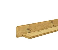 Grenen blokhutplank 2,8 x 14,5 x 300 cm, groen geïmpregneerd. - afbeelding 1