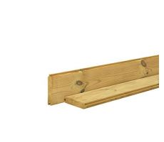 Grenen blokhutplank 2,8 x 14,5 x 300 cm, groen geïmpregneerd. - afbeelding 2