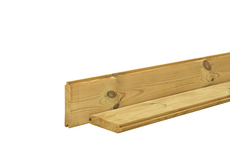 Grenen blokhutplank 2,8 x 14,5 x 300 cm, groen geïmpregneerd. - afbeelding 3