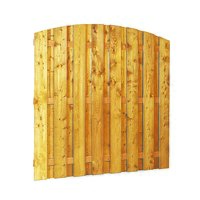 Grenen geschaafd plankenscherm 18-planks 15 mm, 179 x 164/179 cm, verticaal toog, groen geïmpregneer