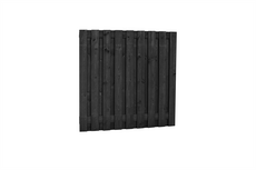 Grenen geschaafd plankenscherm 19-planks 15 mm, 180 x 180 cm, recht, zwart gedompeld. - afbeelding 4