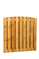 Grenen geschaafd plankenscherm 19-planks 15 mm, 180 x 180 cm, verticaal toog, groen geïmpregneerd.