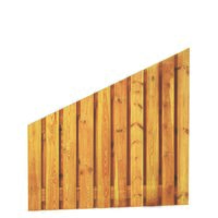 Grenen geschaafd plankenscherm 21-planks 15 mm, 180 x 180-90 cm, verticaal, aflopend, groen geïmpreg