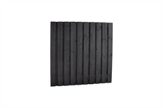 Grenen geschaafd plankenscherm 21-planks 15 mm, 180 x 180 cm, recht, geïmpregneerd en zwart gespoten - afbeelding 2