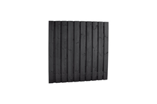 Grenen geschaafd plankenscherm 21-planks 15 mm, 180 x 180 cm, recht, geïmpregneerd en zwart gespoten - afbeelding 1