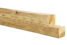 Grenen geschaafde paal 8,8 x 8,8 x 400 cm, zonder diamantkop, groen geïmpregneerd.
