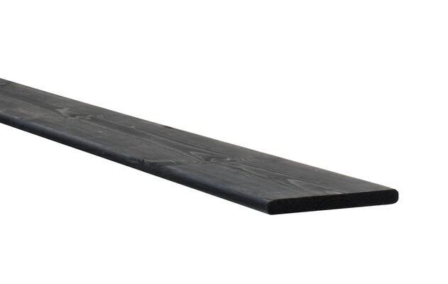 Grenen geschaafde plank 1,5 x 14 x 179,5 cm, geïmpregneerd en zwart gedompeld.