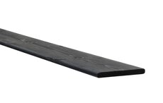 Grenen geschaafde plank 1,5 x 14 x 179,5 cm, geïmpregneerd en zwart gedompeld.