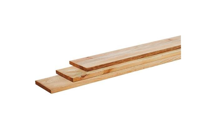 Grenen geschaafde plank 1,7 x 14 x 300 cm, groen geïmpregneerd. - afbeelding 1