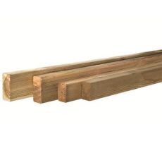 Grenen geschaafde regel 4,4 x 6,8 x 390 cm, groen geïmpregneerd. - afbeelding 1