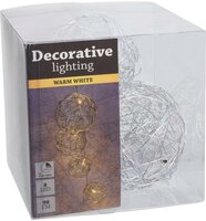 guirlande 90cm, 8led, zilver - afbeelding 2
