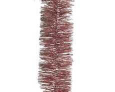 Guirlande lametta D 7 cm, L 270 cm, velours roze - afbeelding 1
