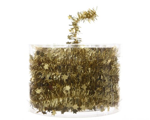 Guirlande lametta ster D 3.5 H 700cm licht goud
