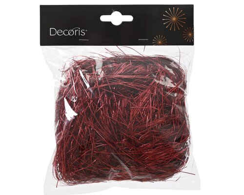 Haar pvc punched tinsel, kerstrood, L 5 cm x B 15 cm x H 15 cm