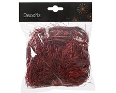 Haar pvc punched tinsel, kerstrood, L 5 cm x B 15 cm x H 15 cm
