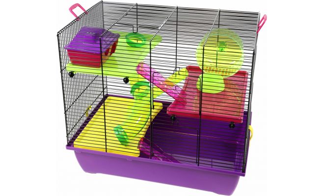 Hamsterkooi pinky 3 zwart/paars