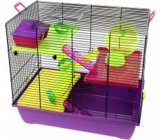 Hamsterkooi pinky 3 zwart/paars