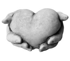 Handen met hart, beton, l 10 cm, b 13 cm, h 11 cm - afbeelding 1
