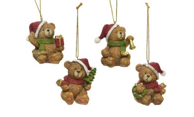 Ornament polyester L 6 B 5 H 4cm kerstbeer bruin - afbeelding 1