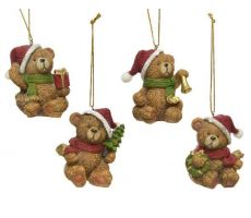 Ornament polyester L 6 B 5 H 4cm kerstbeer bruin - afbeelding 1