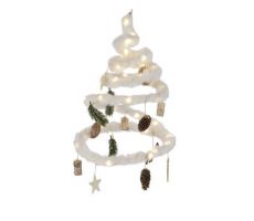 Hanger, kerstboom, bont, b 15 cm, h 55 cm, 40 LED lampjes, Led kerstverlichting - afbeelding 1