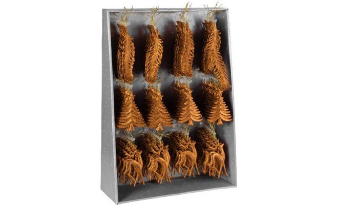 Hanger, kerstfiguren, bruin, 16 cm, per stuk