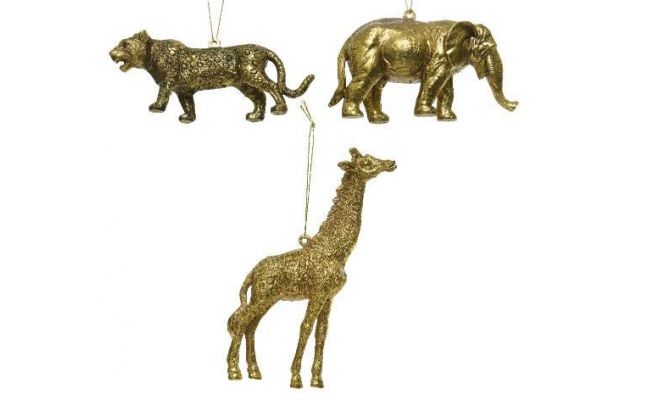 Ornament kunststof dieren antiekgoud - afbeelding 1