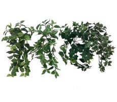 hanging bush 8 branches varigated ivy, 66 cm,per stuk, kunstplant