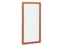 Hardhouten betonijzertrellis met maas 7,5 x 7,5 cm, in raamwerk 4,5 x 7,0 cm, 90 x 180 cm.