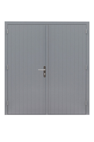 Hardhouten dubbele dichte deur Prestige, 202 x 221 cm, grijs gegrond. - afbeelding 1