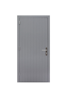 Hardhouten enkele dichte deur Prestige, linksdraaiend, 109 x 221 cm, grijs gegrond. - afbeelding 1