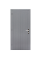 Hardhouten enkele dichte deur Prestige, rechtsdraaiend, 109 x 221 cm, grijs gegrond. - afbeelding 2